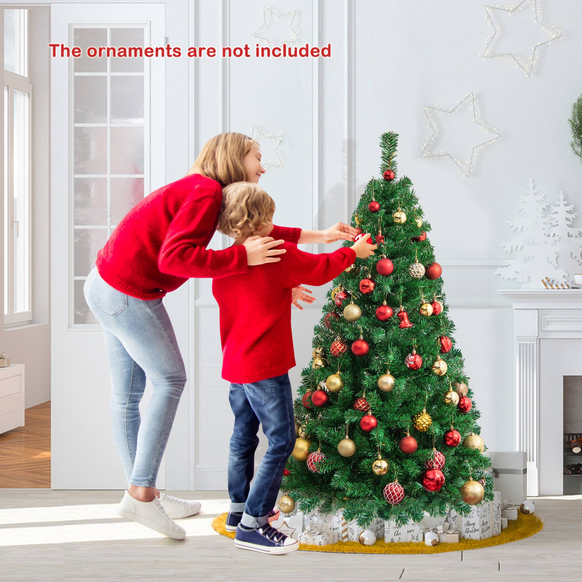 Costway 5ft. Unlit Pine Artificial Christmas Tree